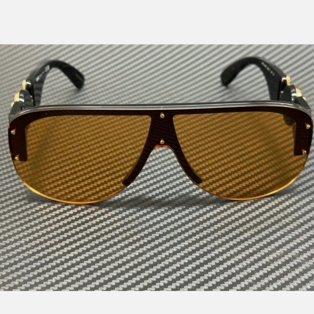 VERSACE 48mm Black Orange Men's Sunglasses